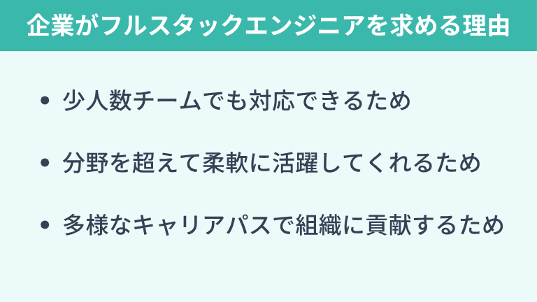フルスタックエンジニアを企業が求める理由