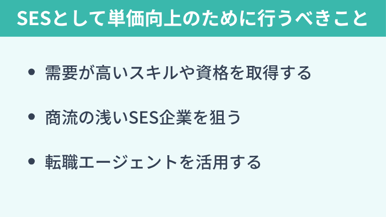 SESとして単価を上げるためにやるべきこと