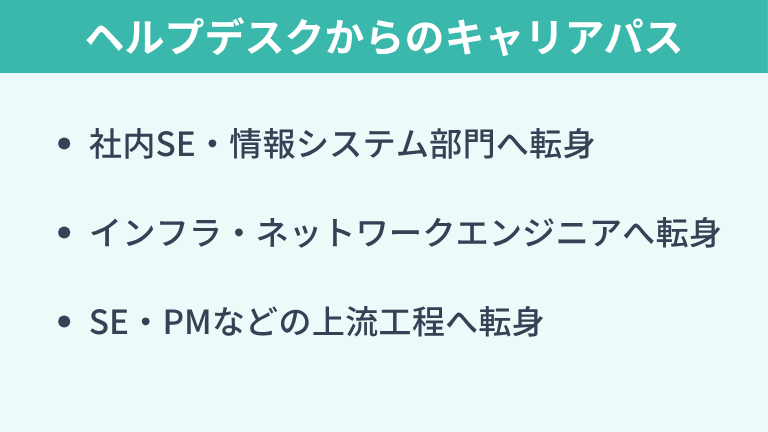 ヘルプデスクからのキャリアパス