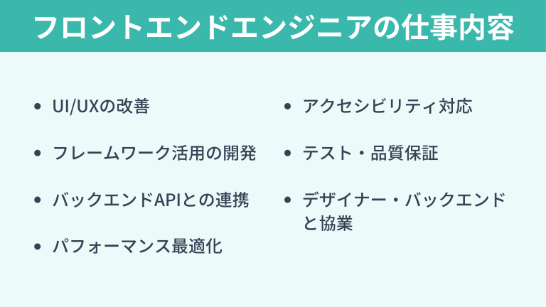 フロントエンドエンジニアの仕事内容